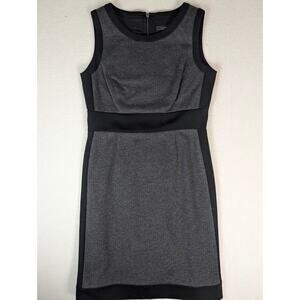 Tahari by ASL Sleeveless Black Gray Career Shift Classic‎ Lined Dress Size 10